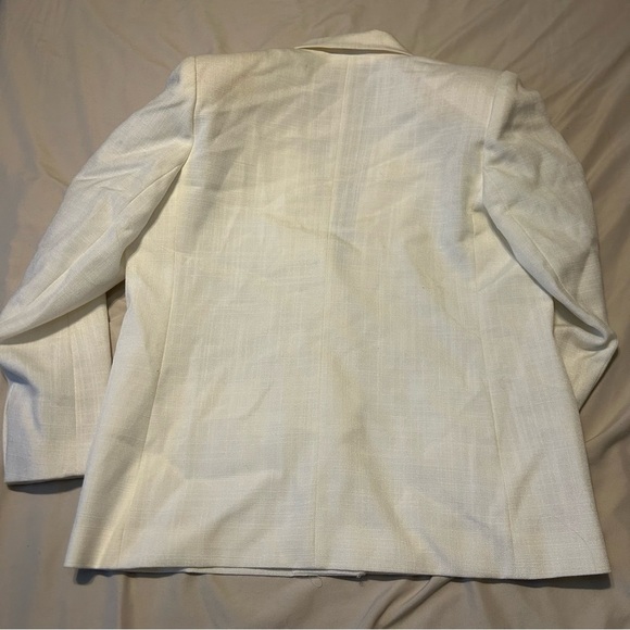 Vintage Worthington Blazer | 12 Petite | Off-White Textured Single Button 🇺🇸 - Picture 2 of 7